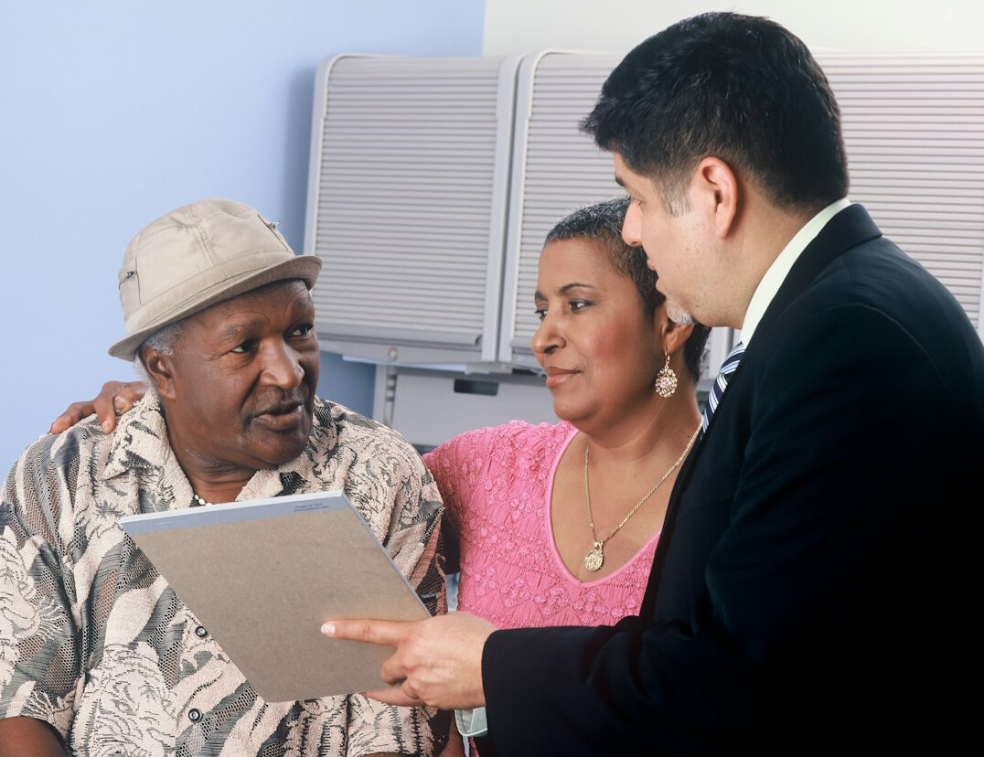 insurance consultant advising client