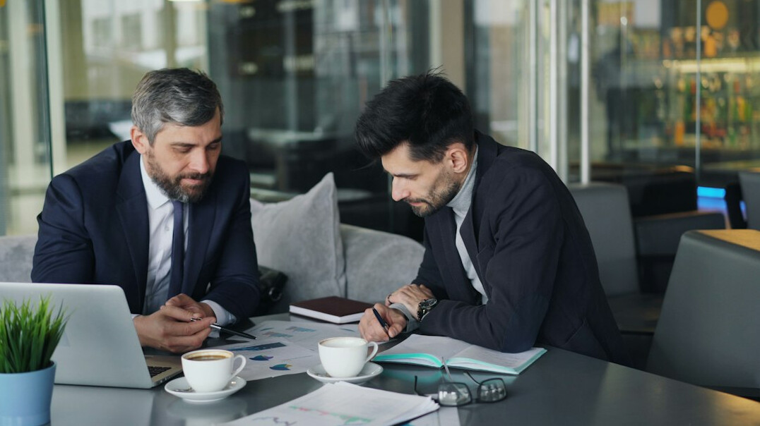 business team discussing insurance
